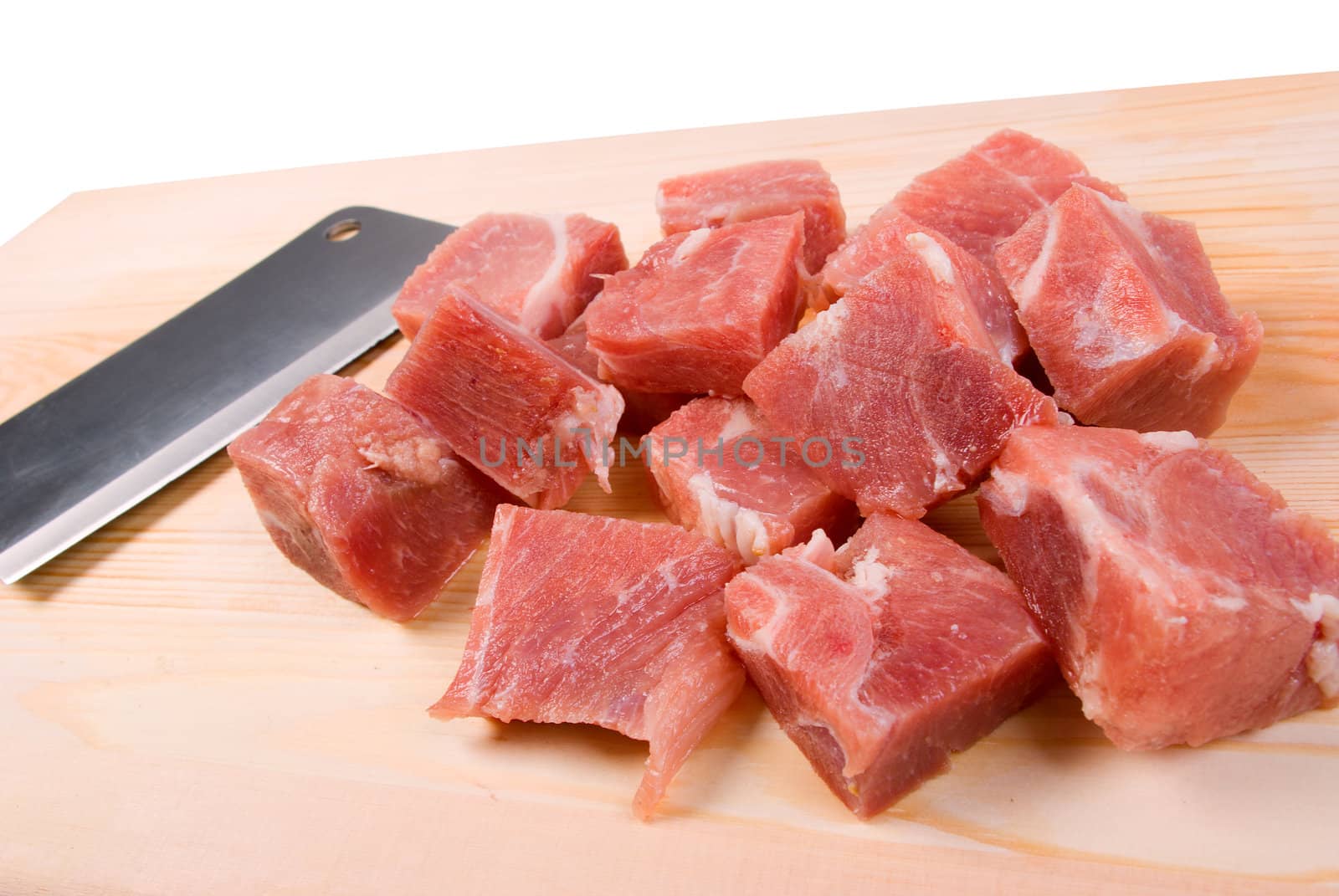 Chopping of meaton wooden board