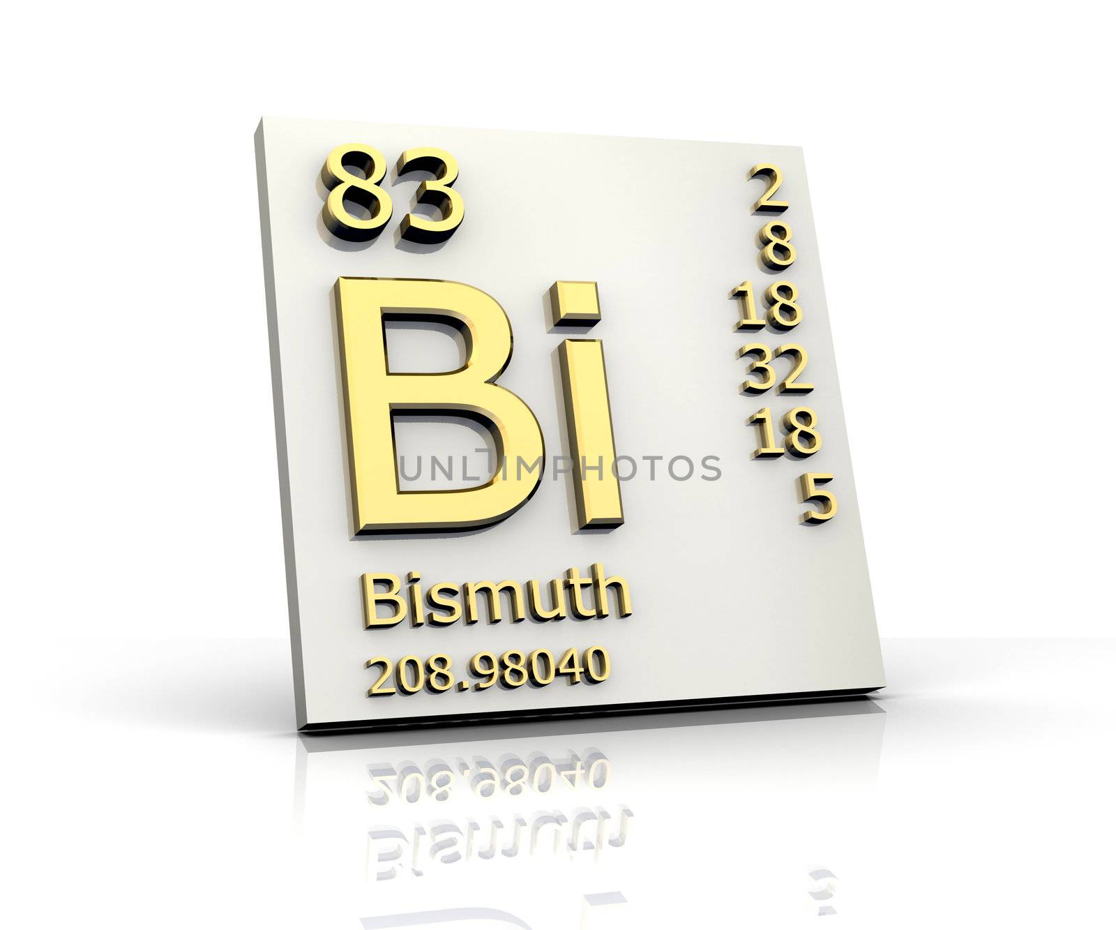 Bismuth form Periodic Table of Elements - 3d made