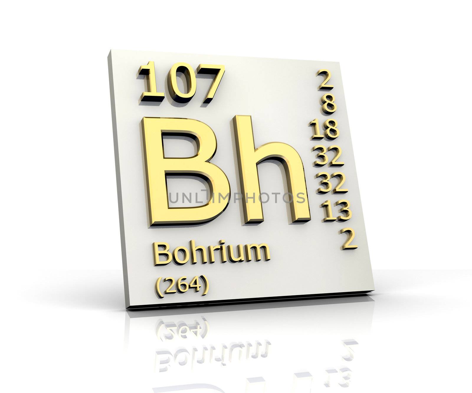 Bohrium Periodic Table of Elements - 3d made