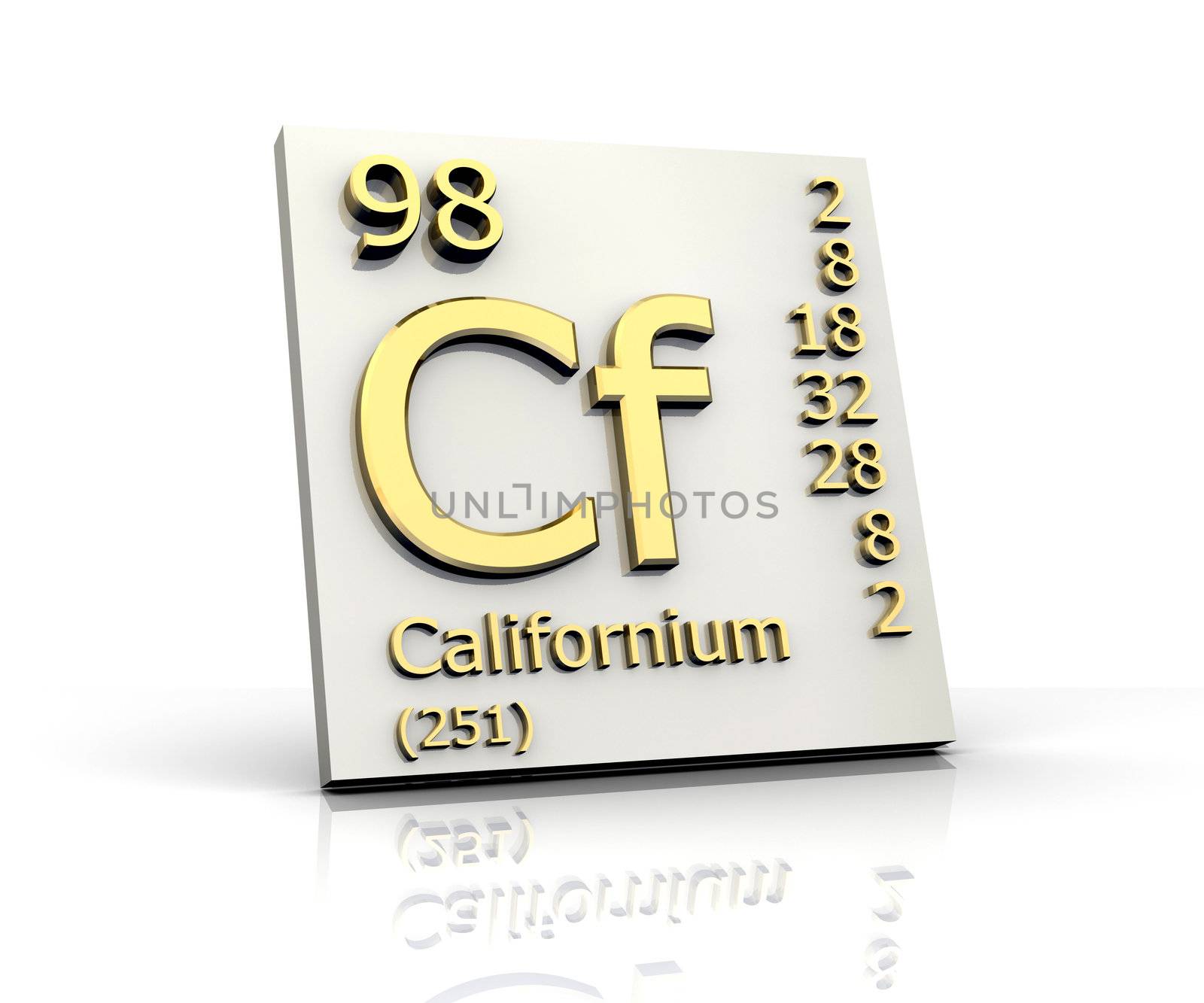 Californium Periodic Table of Elements - 3d made