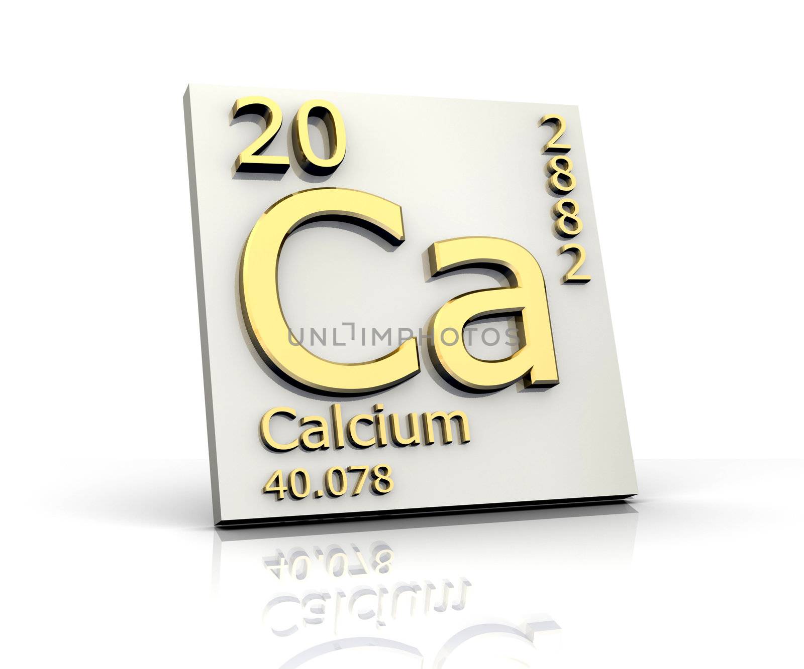 Calcium form Periodic Table of Elements - 3d made