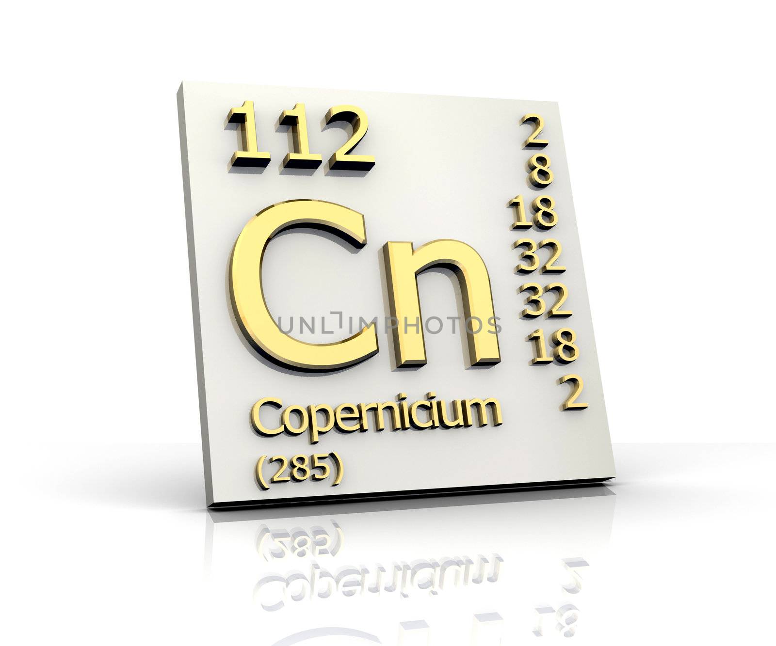 Copernicium Periodic Table of Elements - 3d made