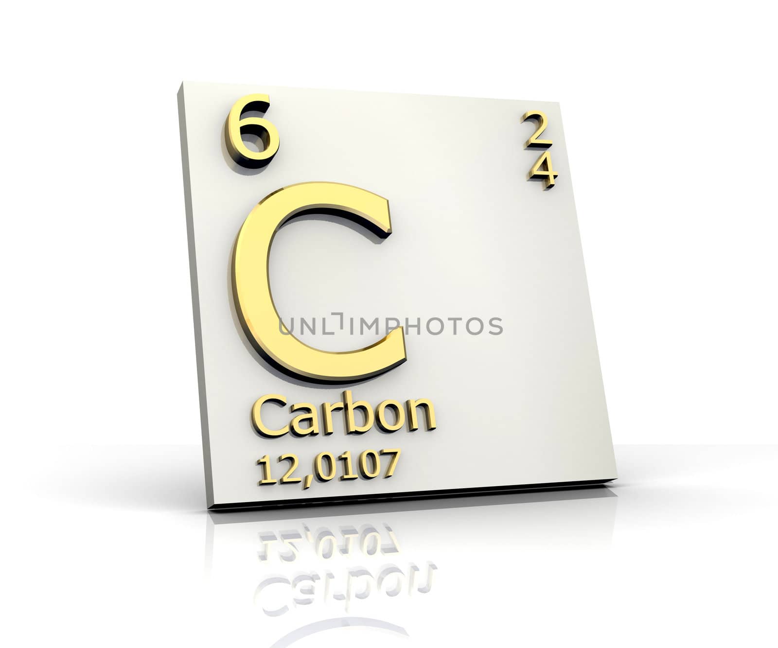 Carbon form Periodic Table of Elements - 3d made