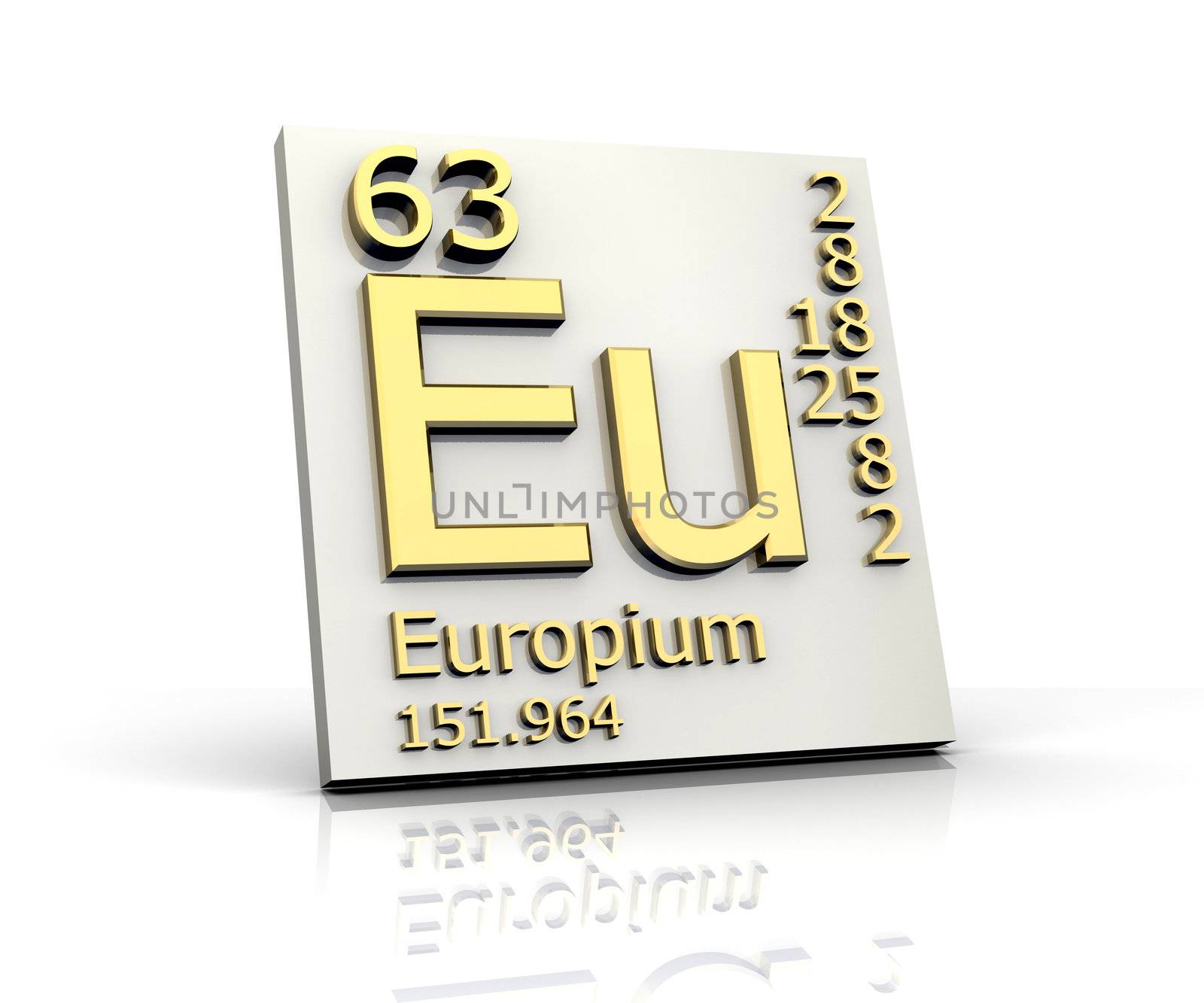Europium form Periodic Table of Elements - 3d made
