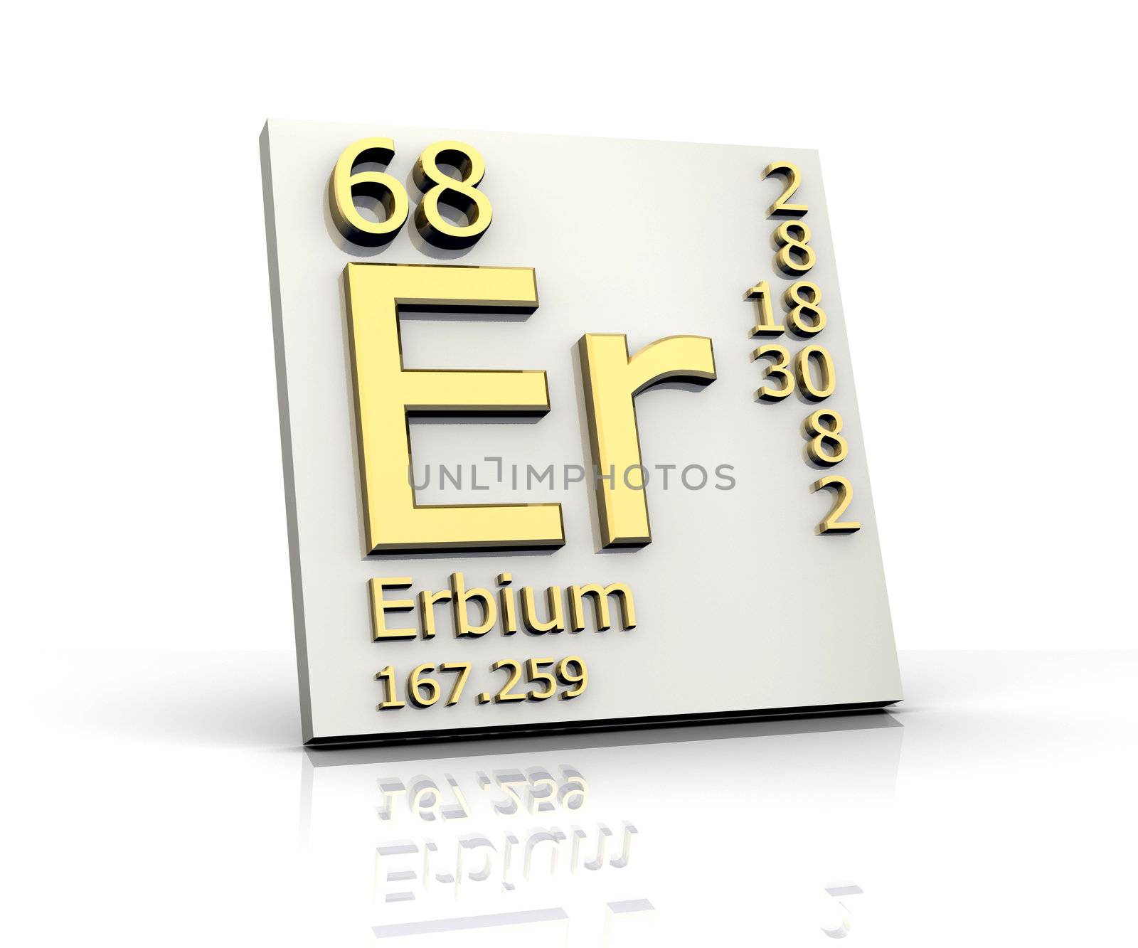 Erbium form Periodic Table of Elements - 3d made