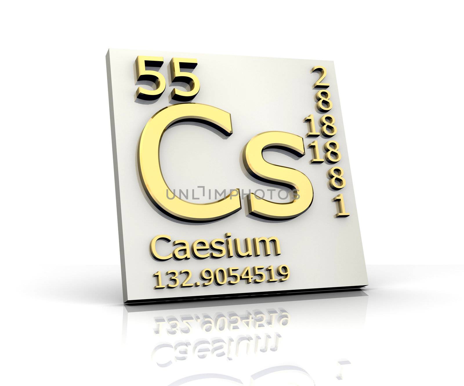 Caesium form Periodic Table of Elements - 3d made