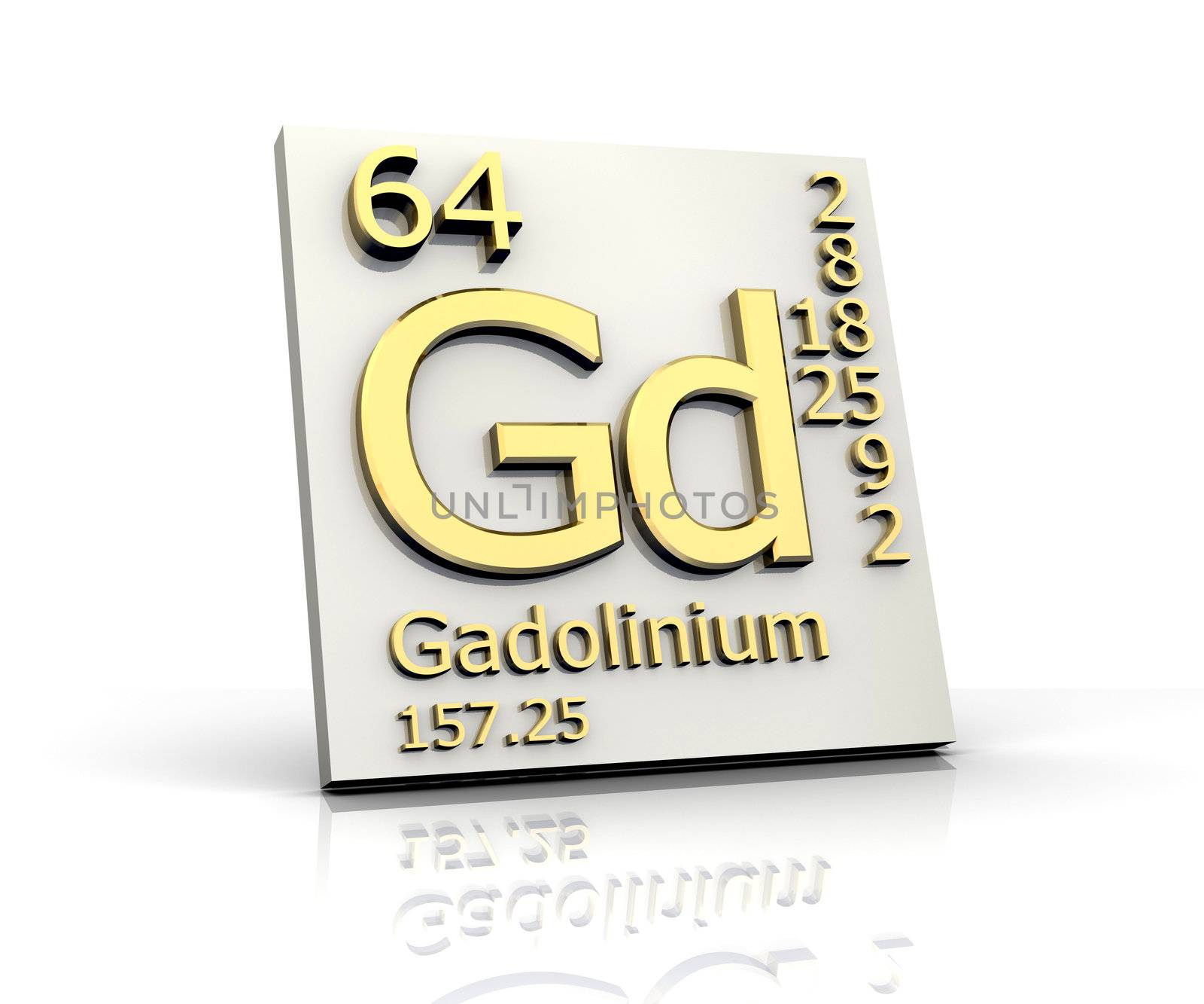 Gadolinium form Periodic Table of Elements - 3d made