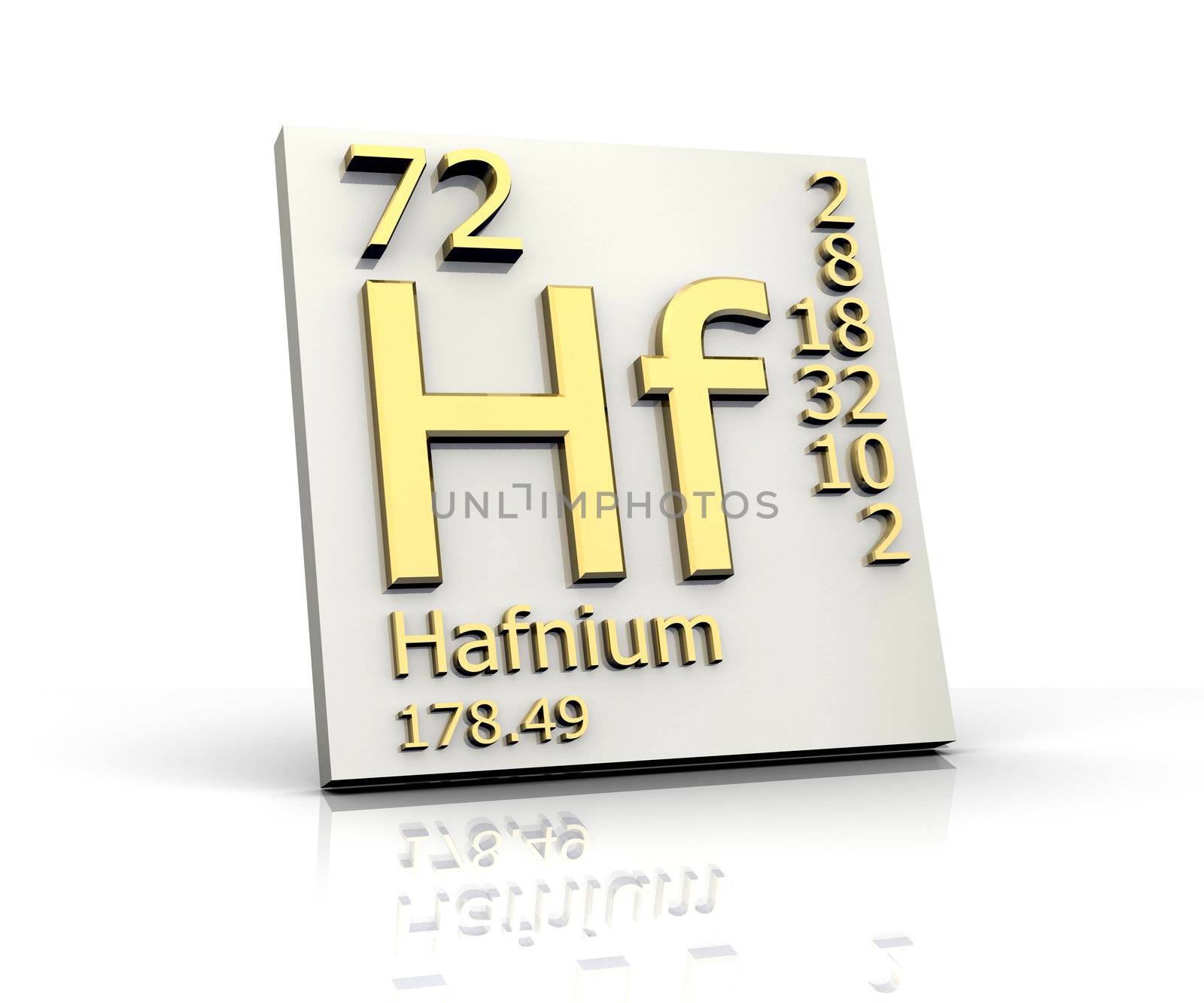 Hafnium form Periodic Table of Elements - 3d made