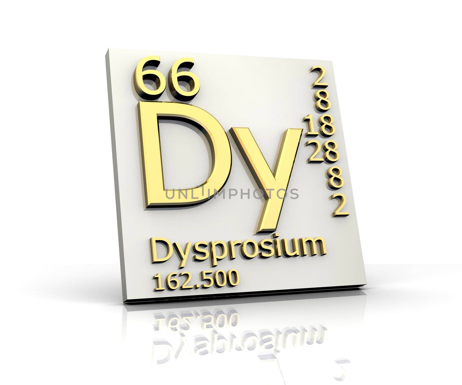 Dysprosium form Periodic Table of Elements - 3d made