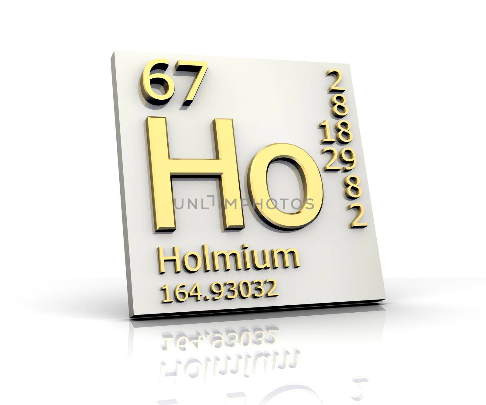 Holmium form Periodic Table of Elements - 3d made