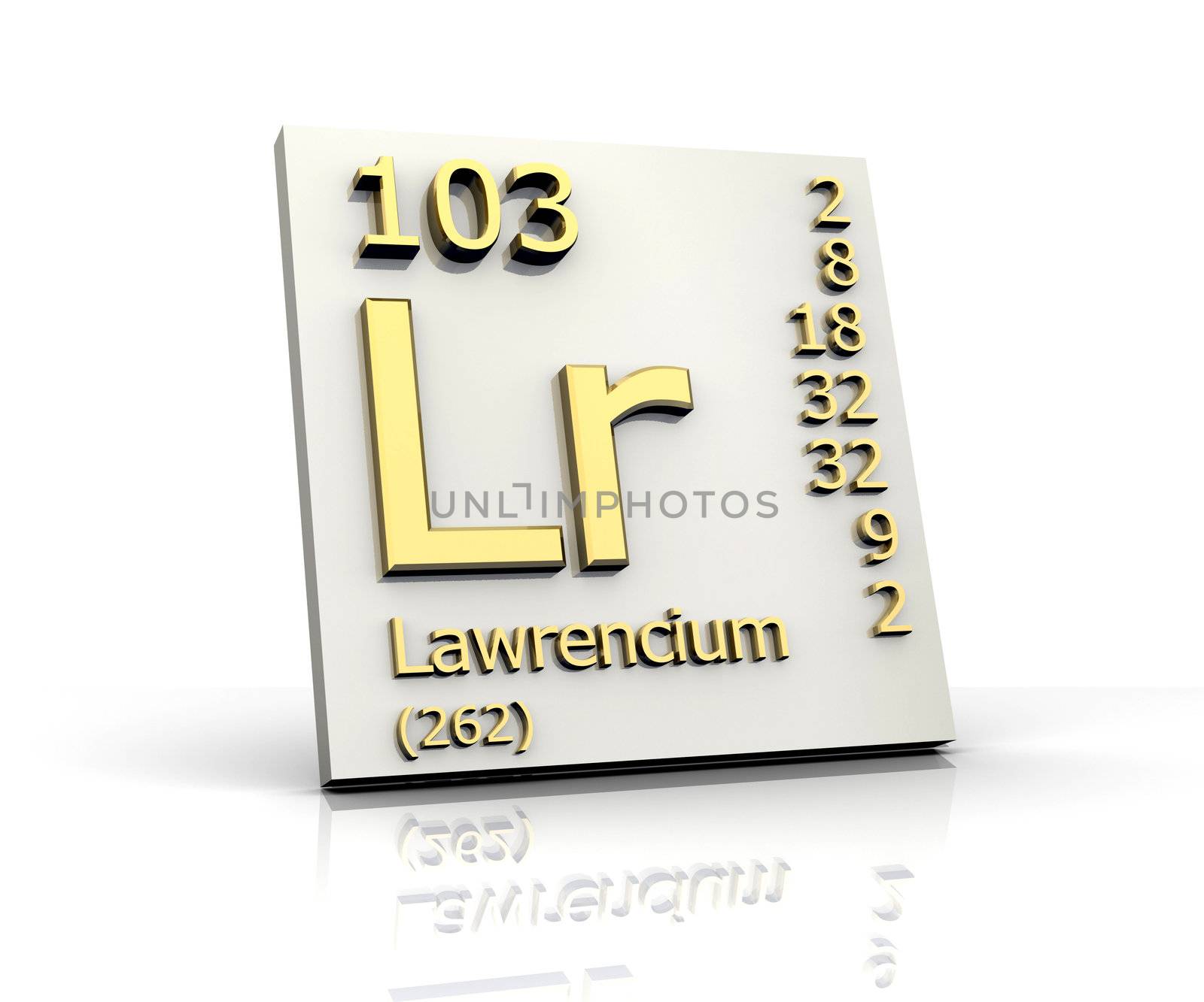 Lawrencium Periodic Table of Elements - 3d made