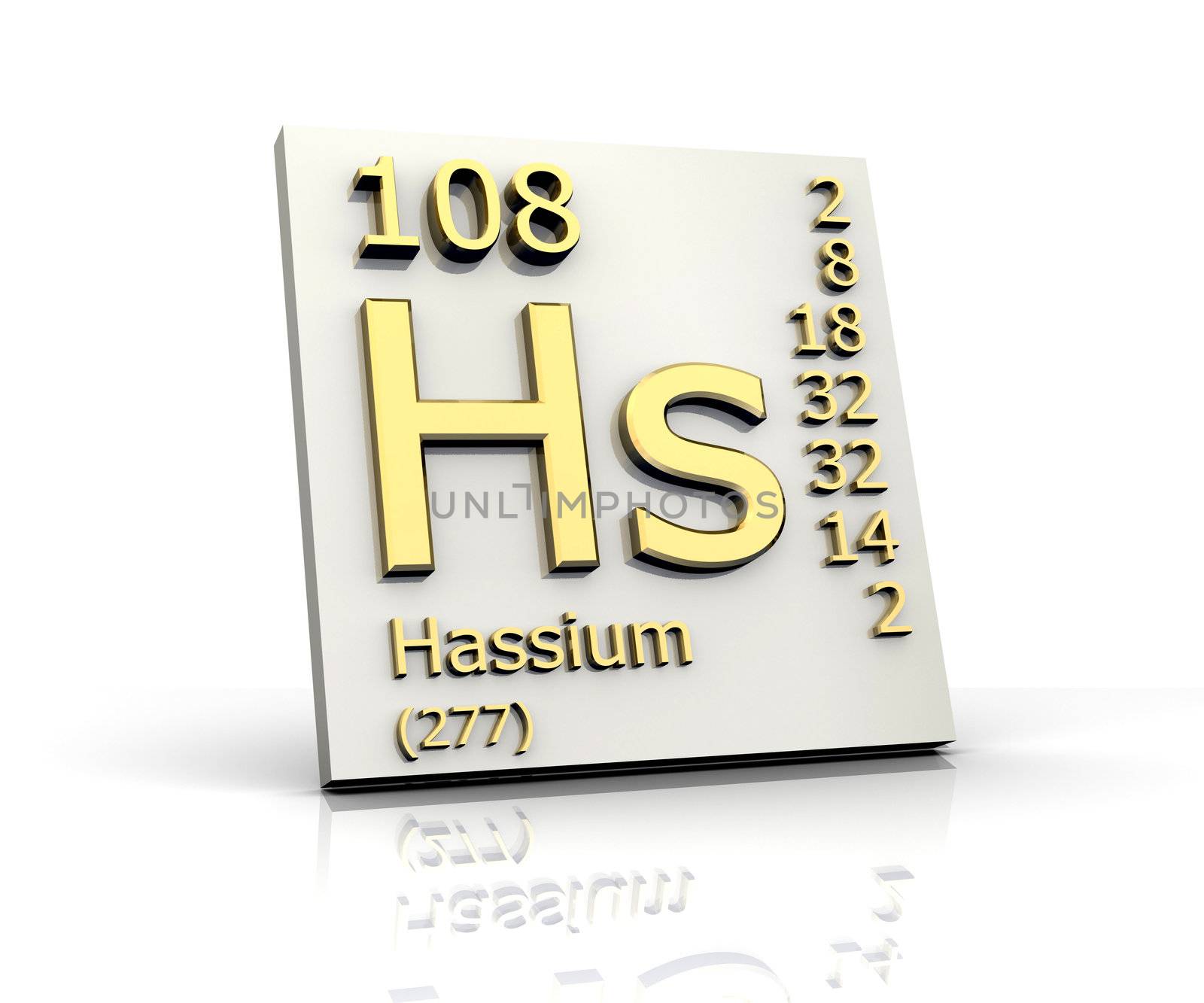 Hassium Periodic Table of Elements - 3d made