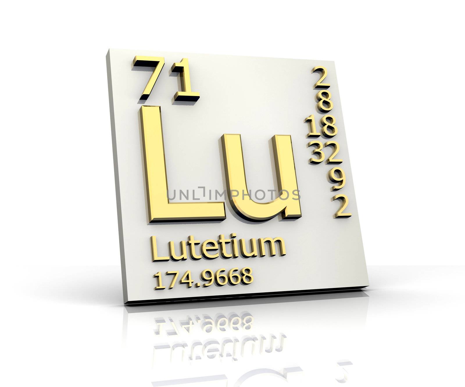 Lutetium form Periodic Table of Elements - 3d made