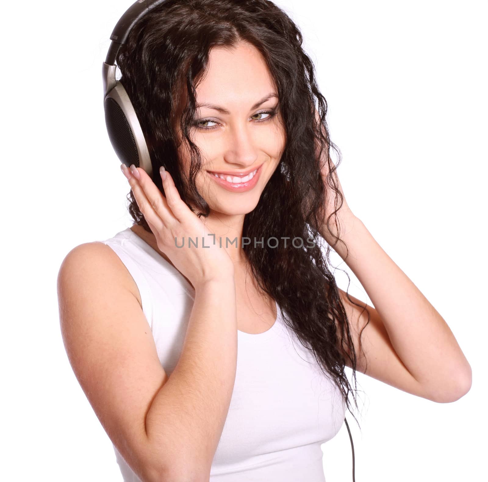 woman with headphones by rudchenko