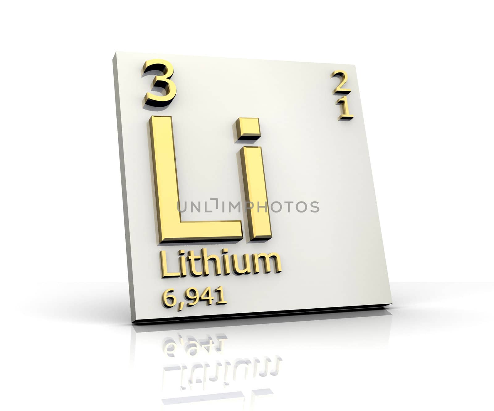Lithium form Periodic Table of Elements - 3d made