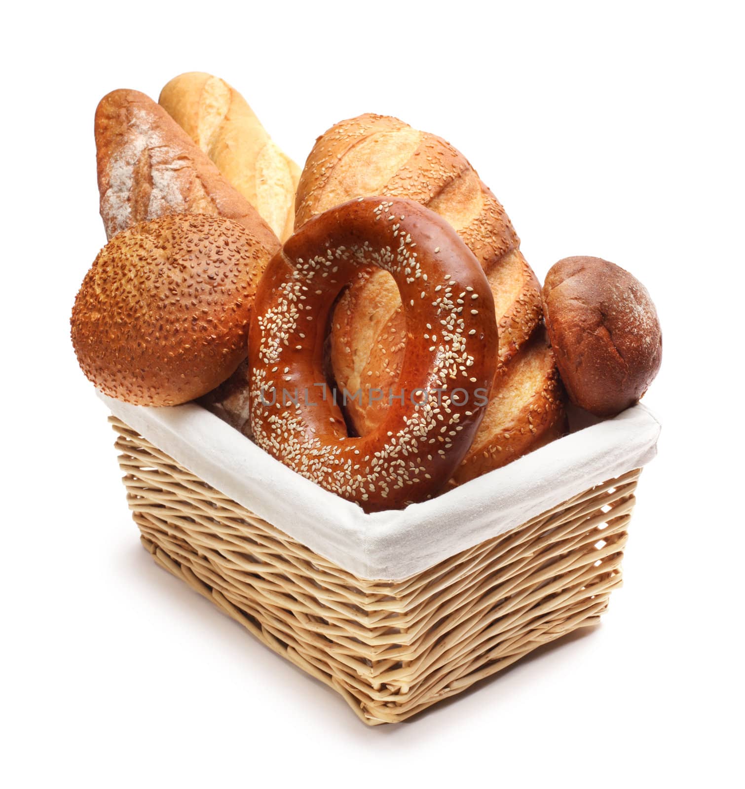 baked bread in basket