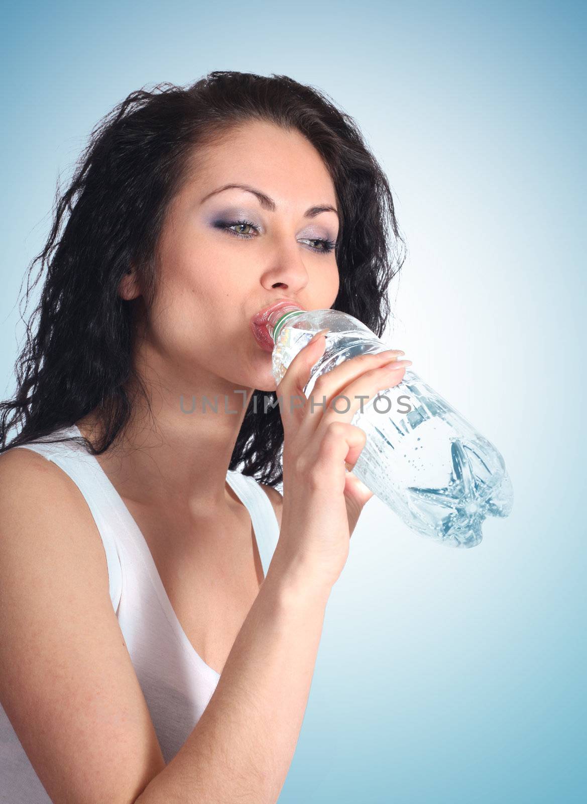 woman drinking water