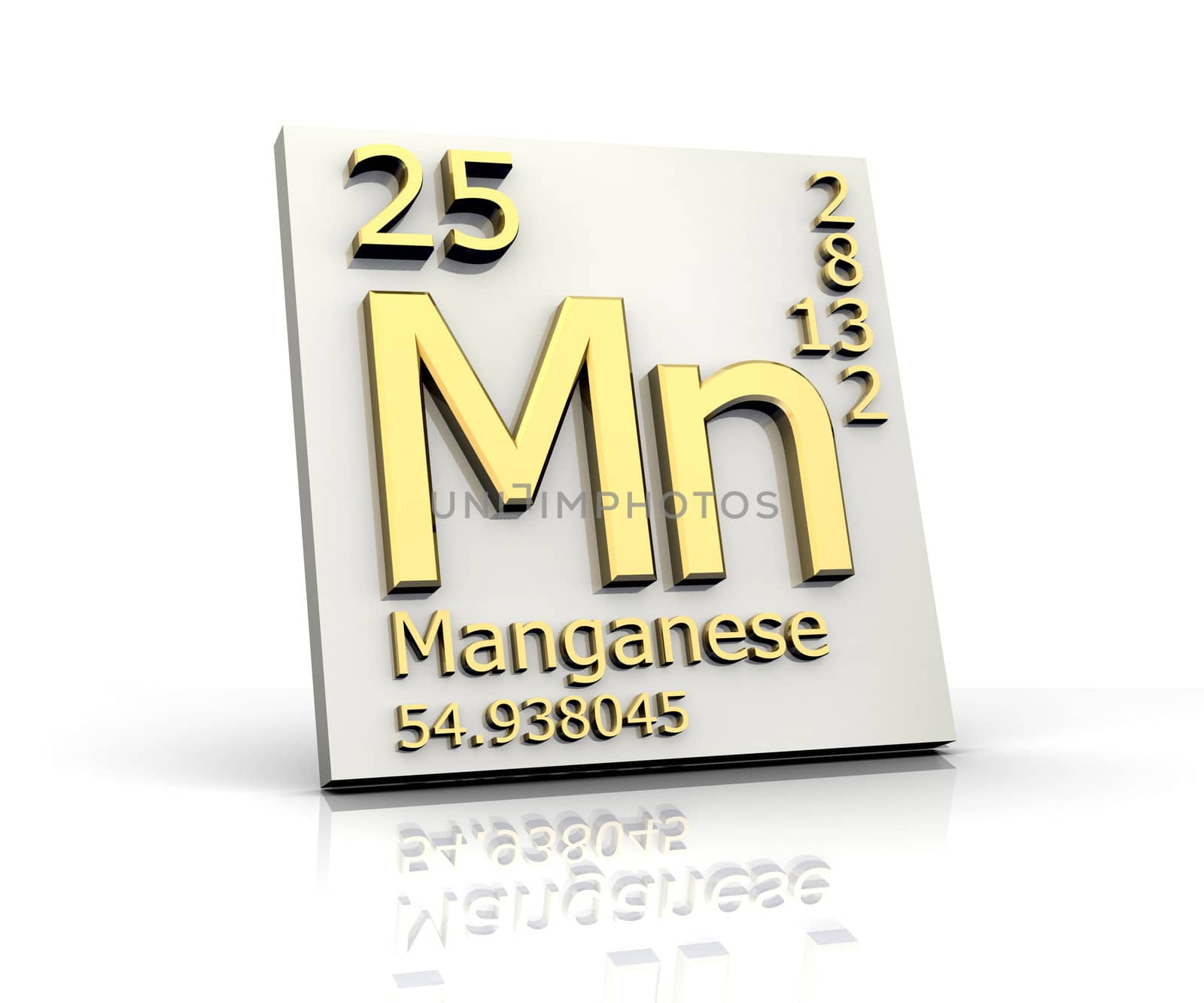 Manganese form Periodic Table of Elements - 3d made