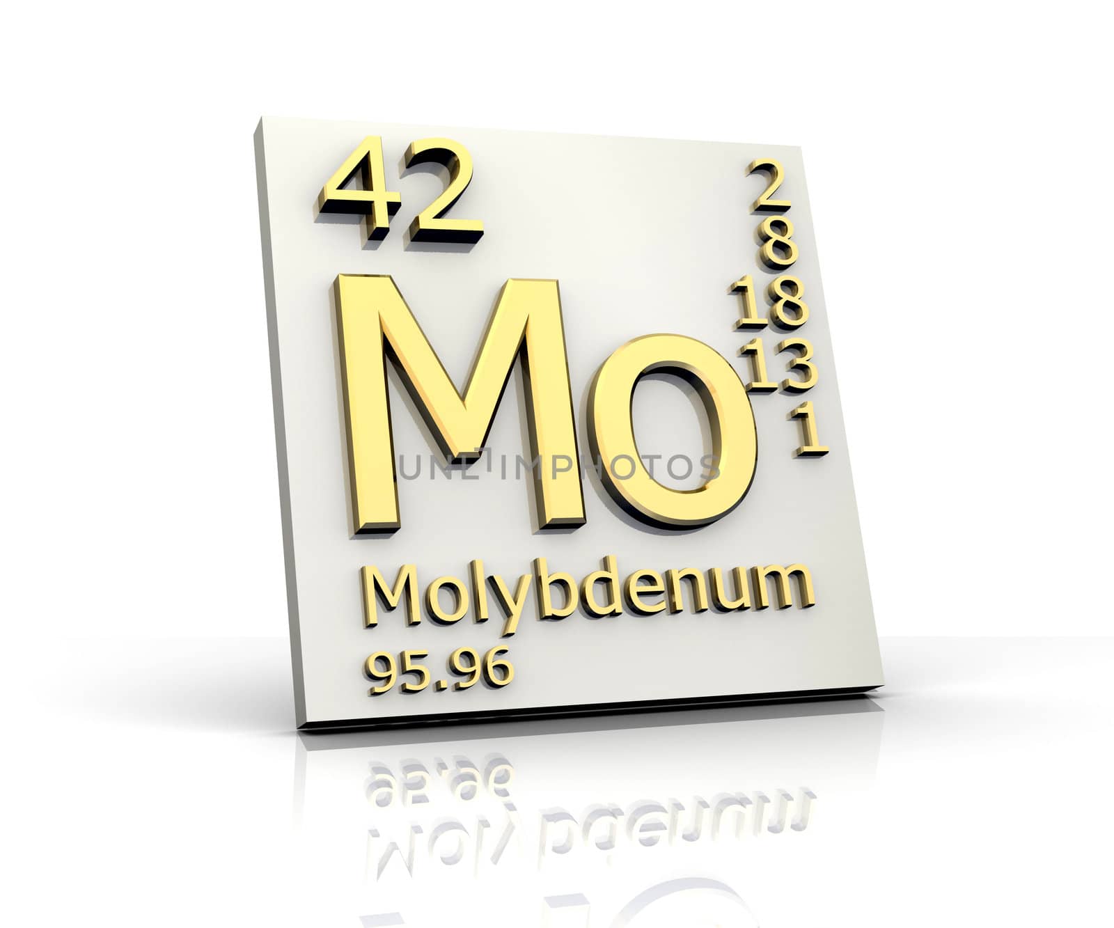 Molybdenum form Periodic Table of Elements - 3d made