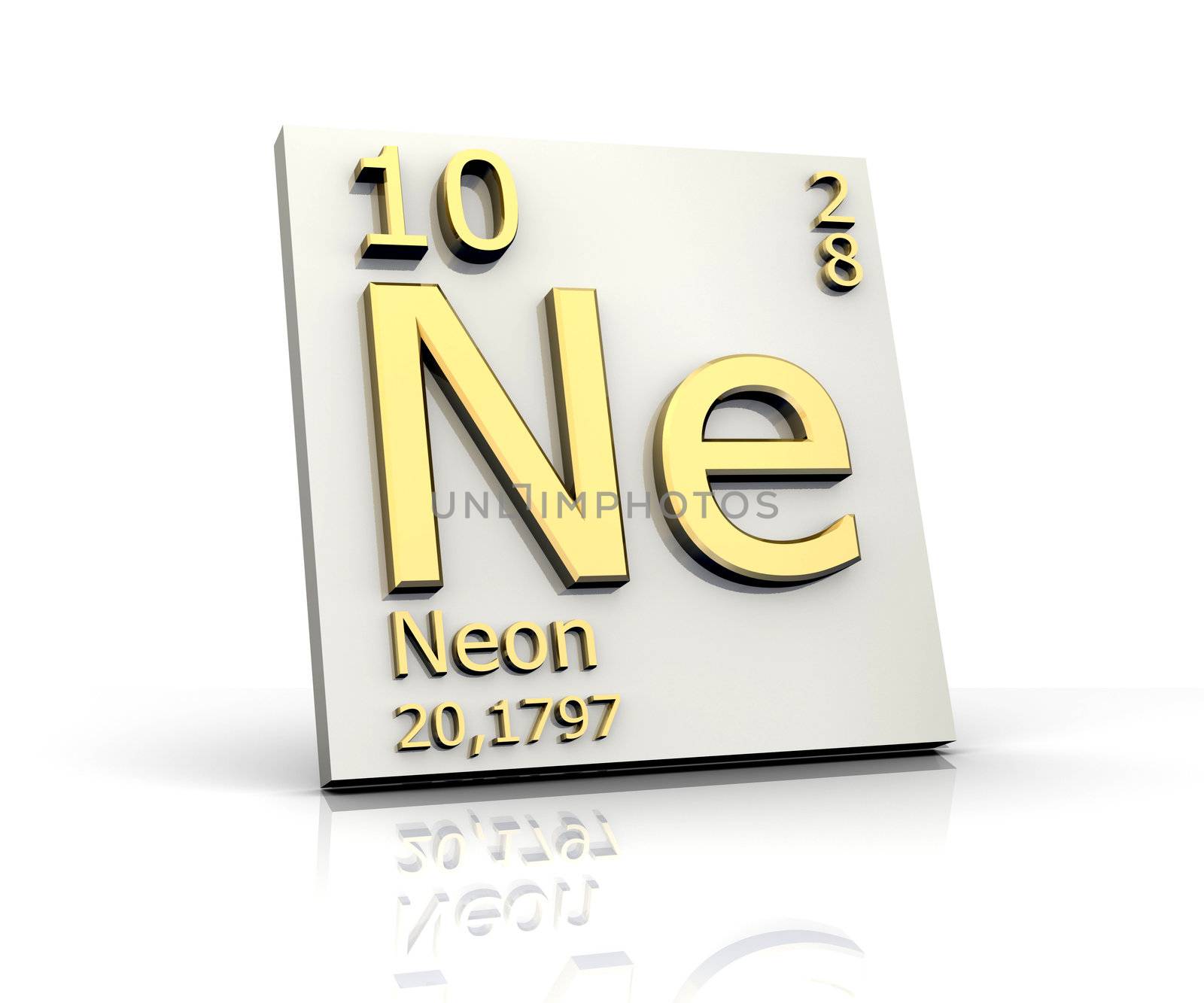 Neon form Periodic Table of Elements - 3d made