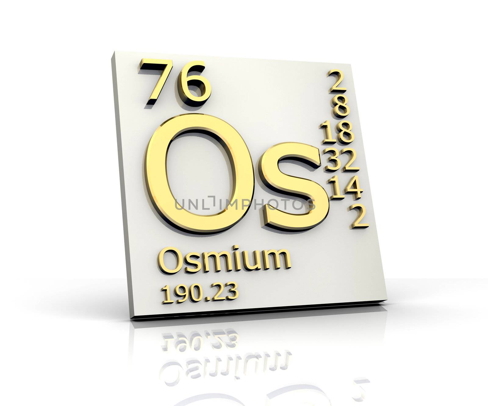 Osmium form Periodic Table of Elements - 3d made