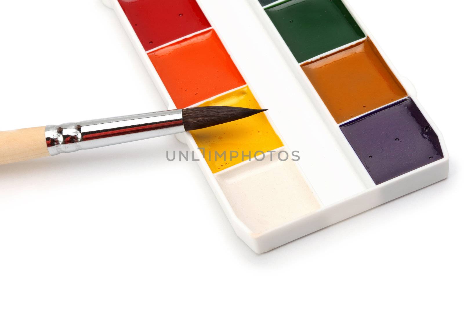 Paint palette and brushes