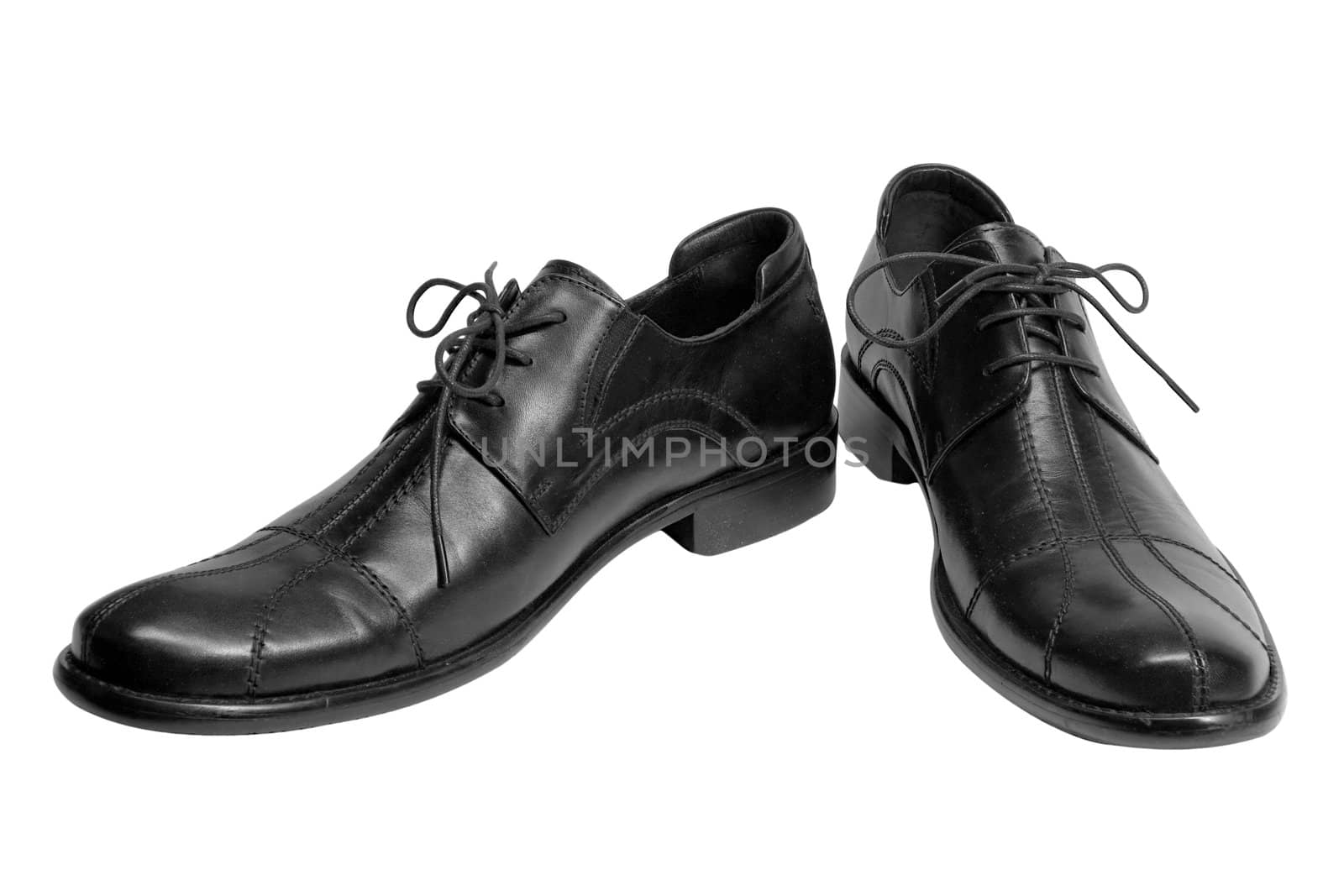 Stylish black shoes isolated on a white background