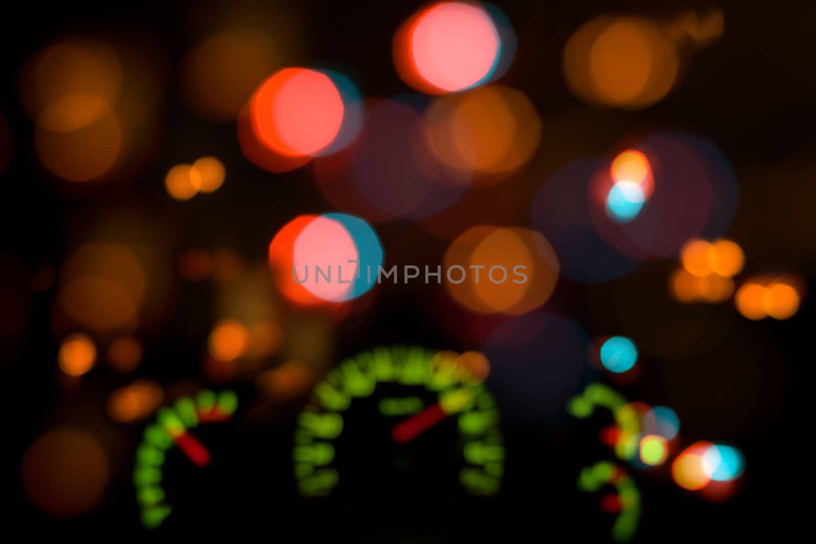 Dashboard in the blurred lights