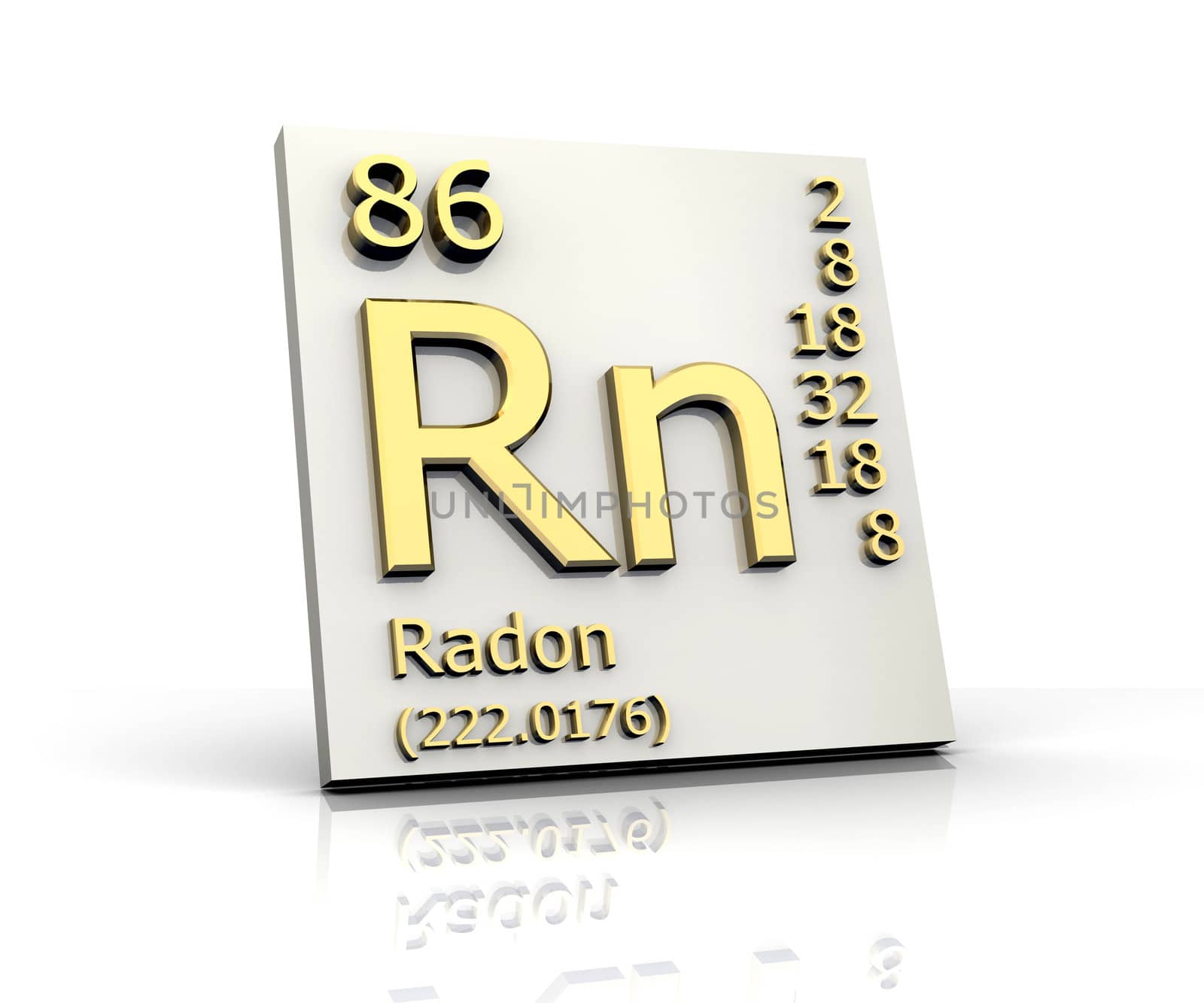 Radon form Periodic Table of Elements - 3d made