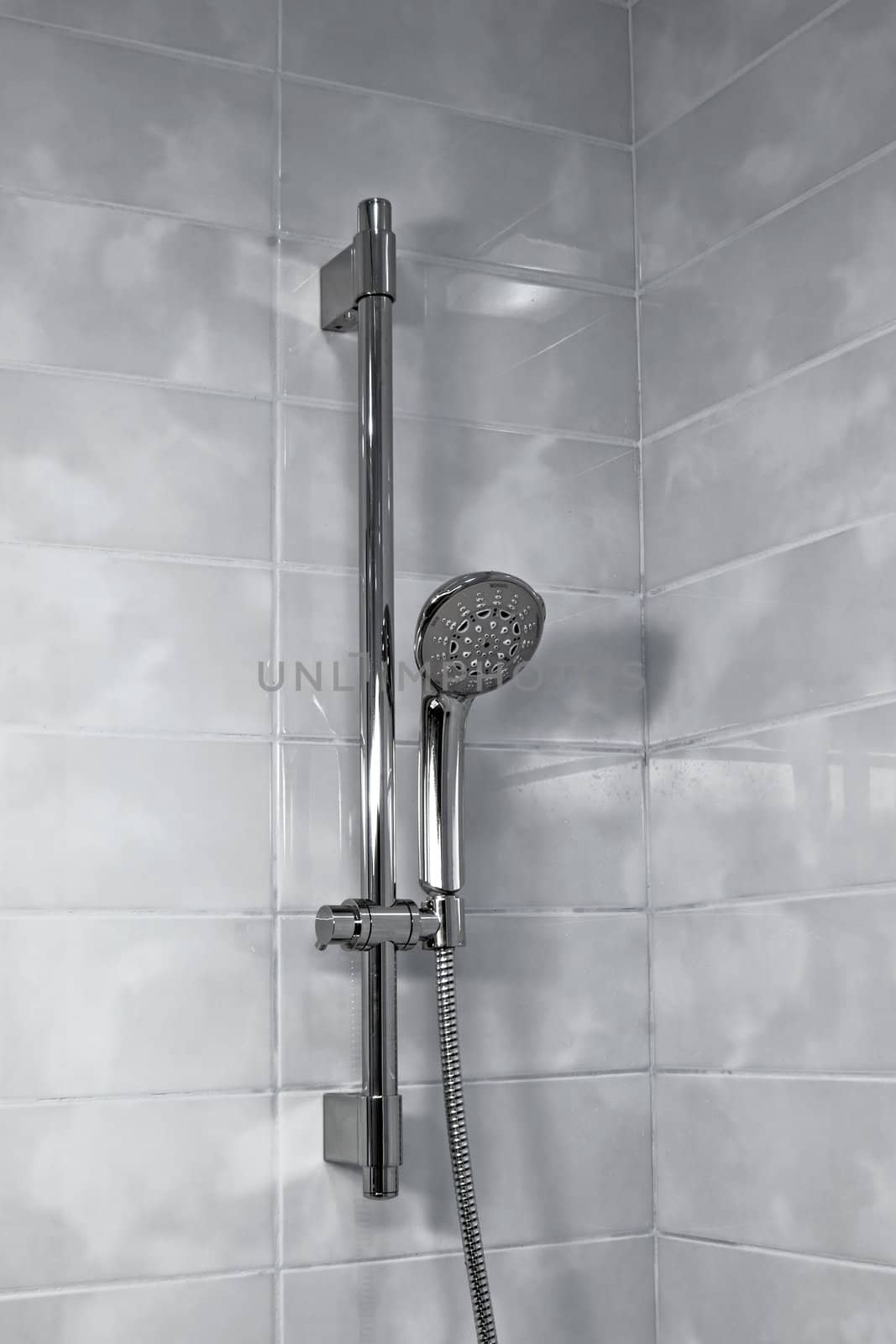 Modern shower on rail