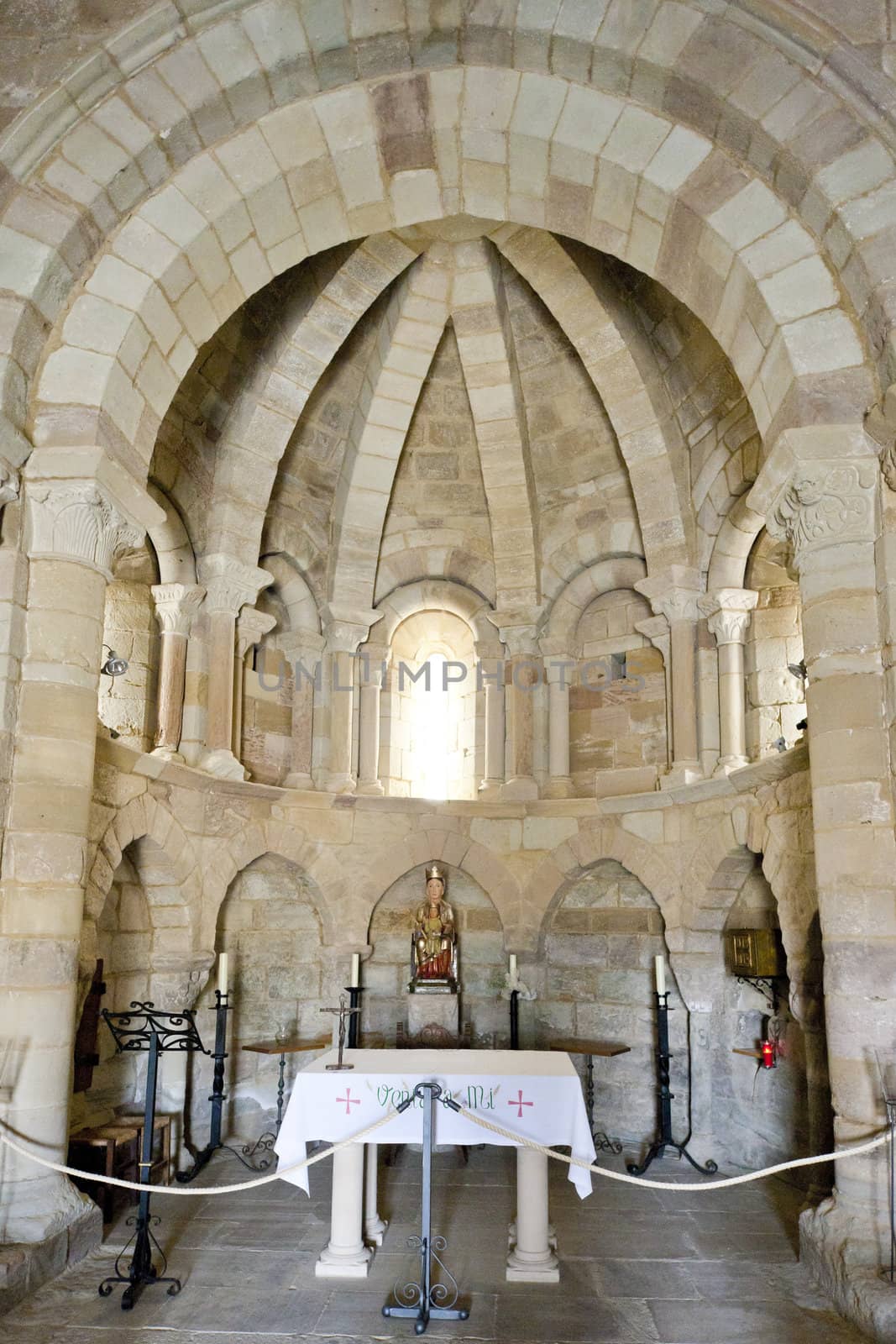interior of Church of Saint Mary of Eunate, Road to Santiago de Compostela, Navarre, Spain