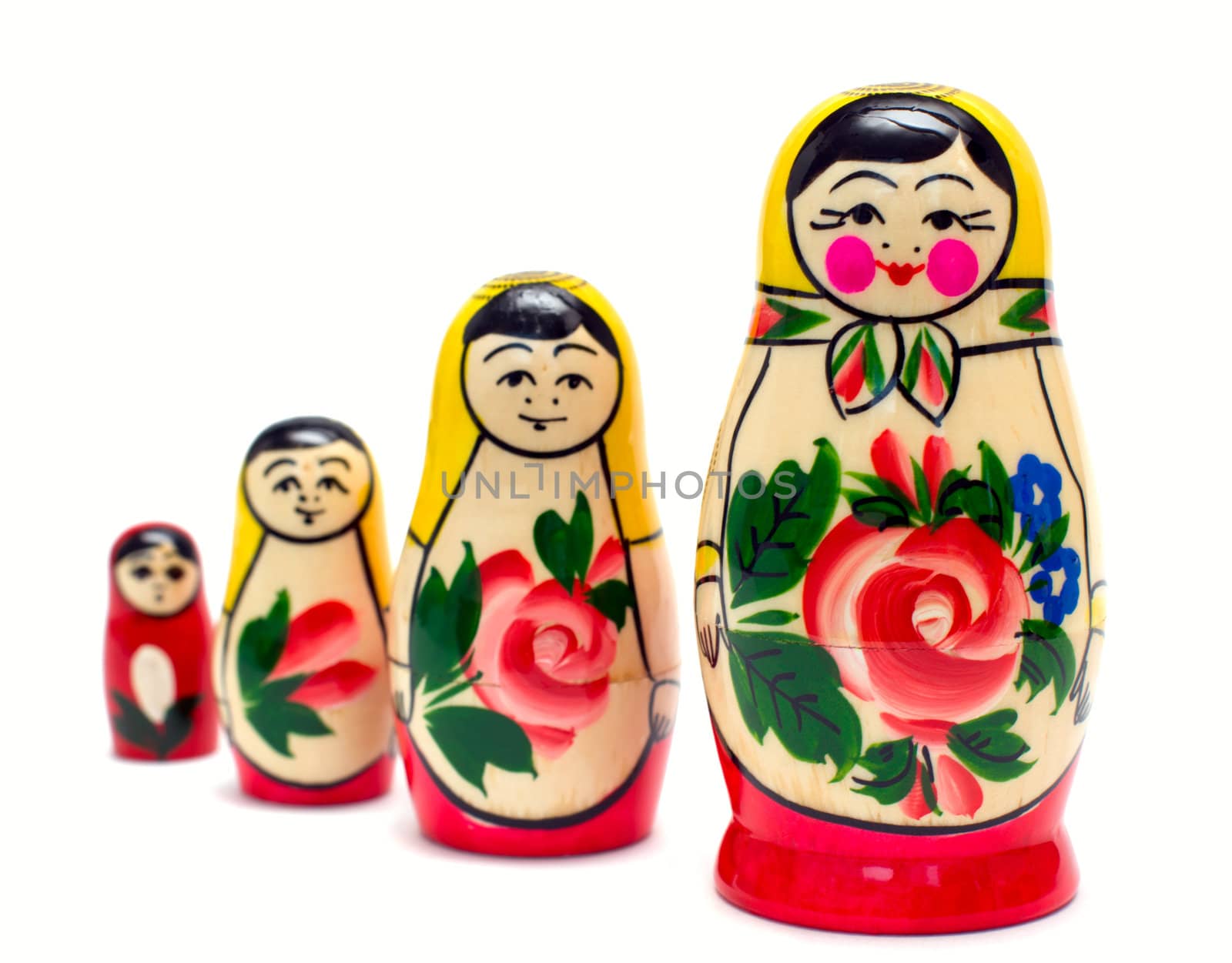 Set of russian dolls of decreasing sizes