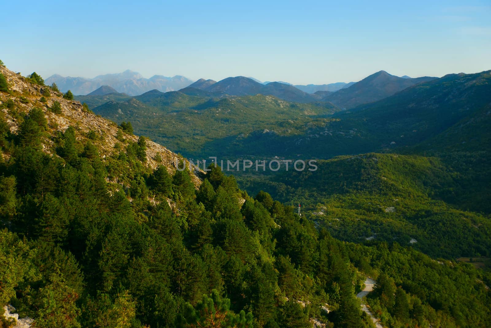 view of green mountains of montenegro