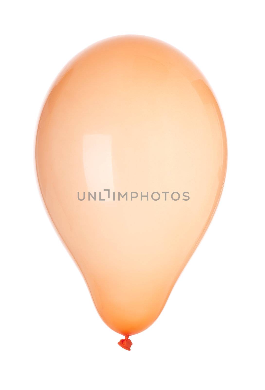 orange inflatable balloon isolated on white background