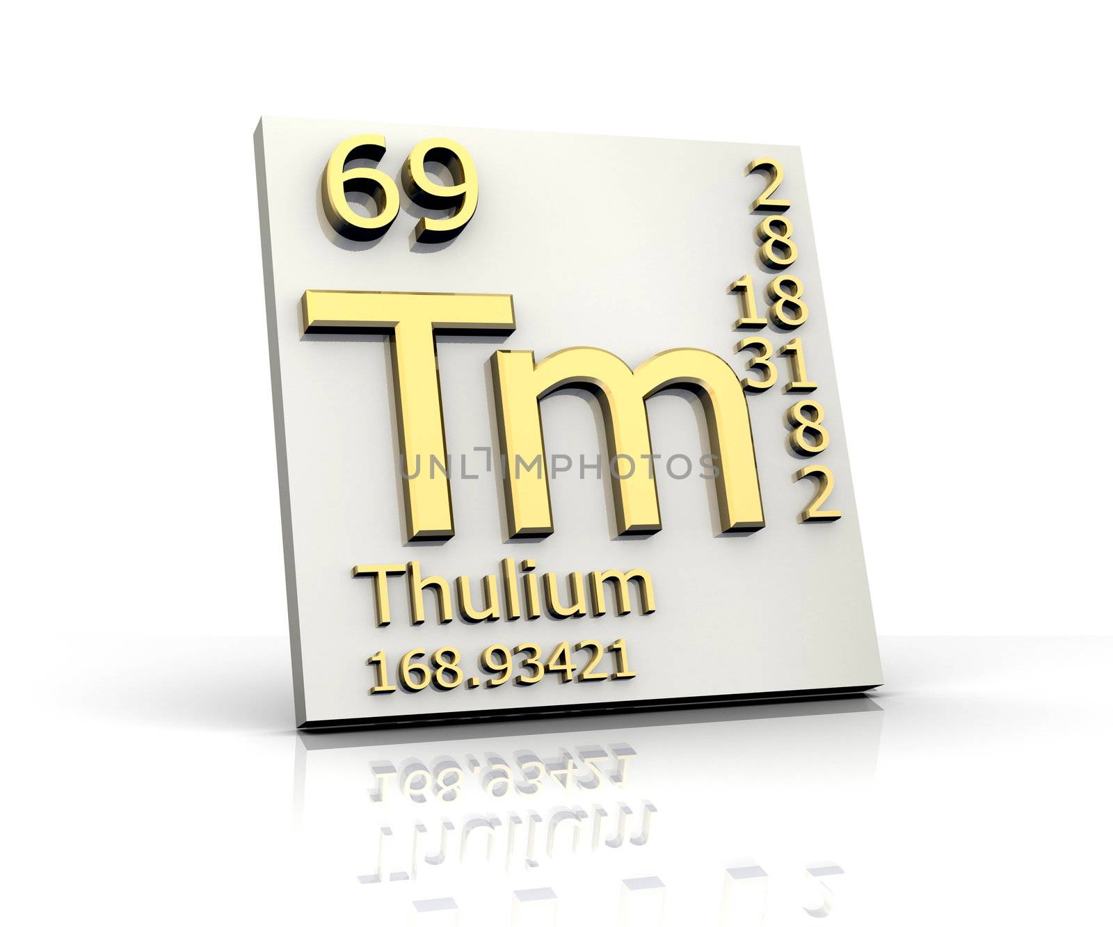 Thulium form Periodic Table of Elements - 3d made