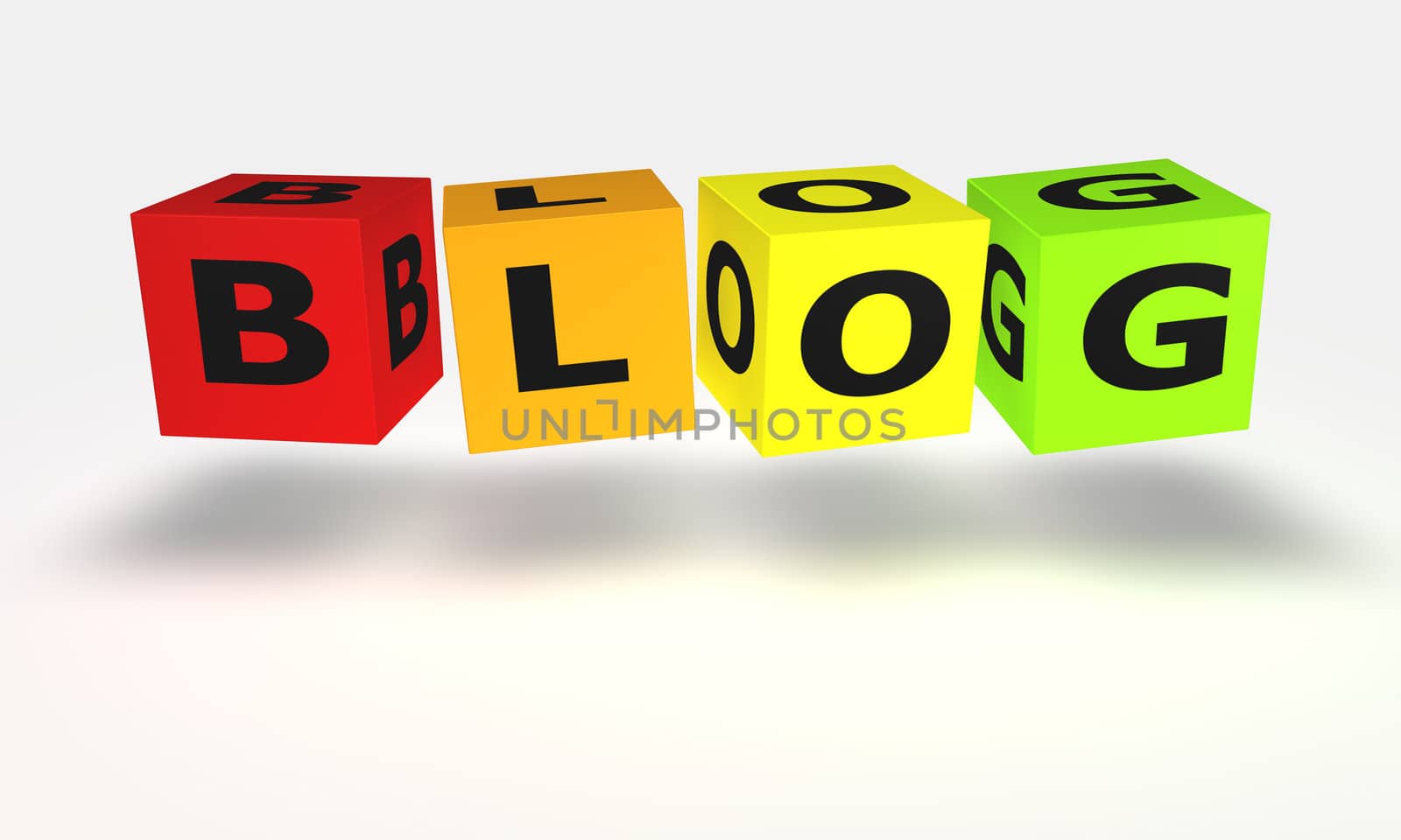 Cube word Blog in color