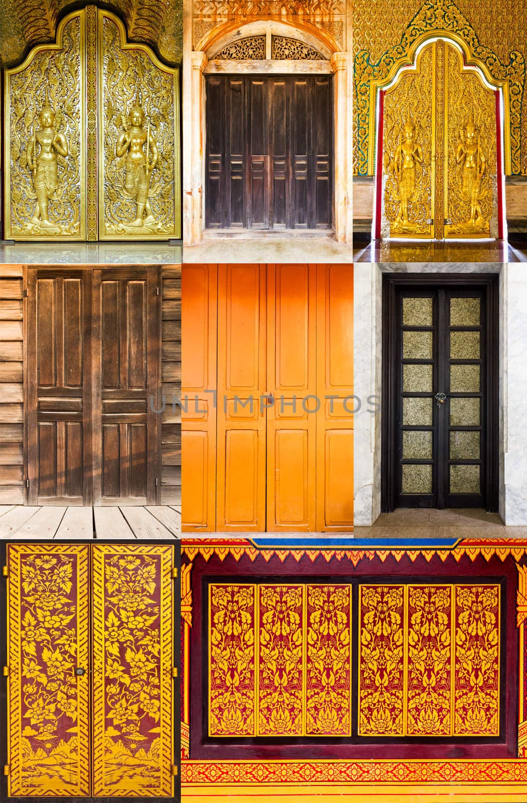 Total door stly thai in temple ,Thailand