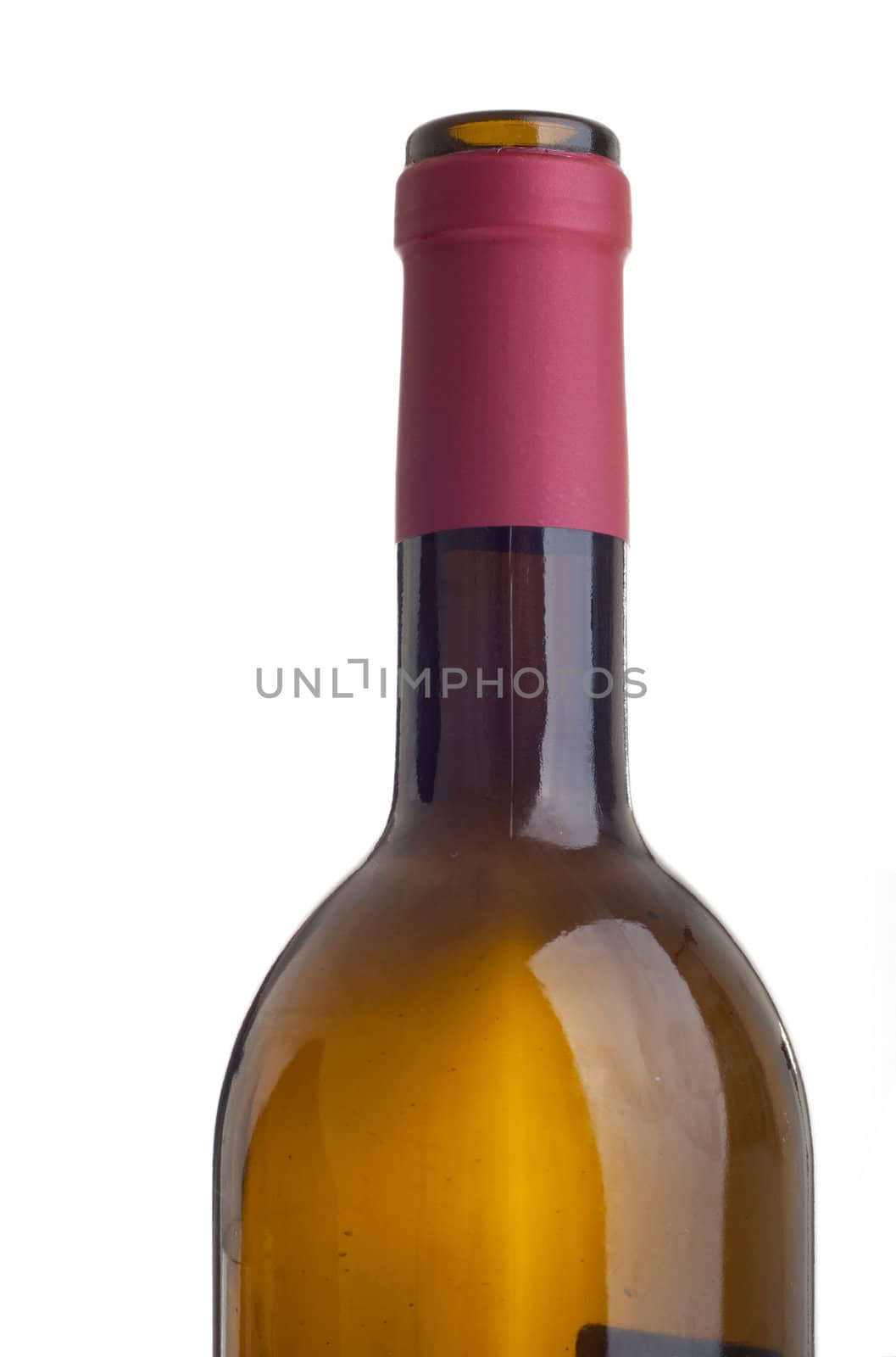 gorgeous close-up of a red wine bottle (isolated on white background)