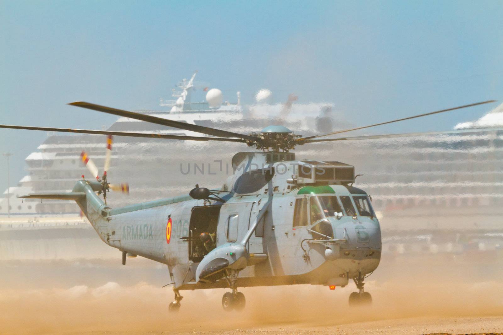 MALAGA, SPAIN-MAY 28: Helicopter Westland SH-3D/W Seaking of the Spanish Navy taking part in an exhibition on the day of the spanish army forces on May 28, 2011, in Malaga, Spain