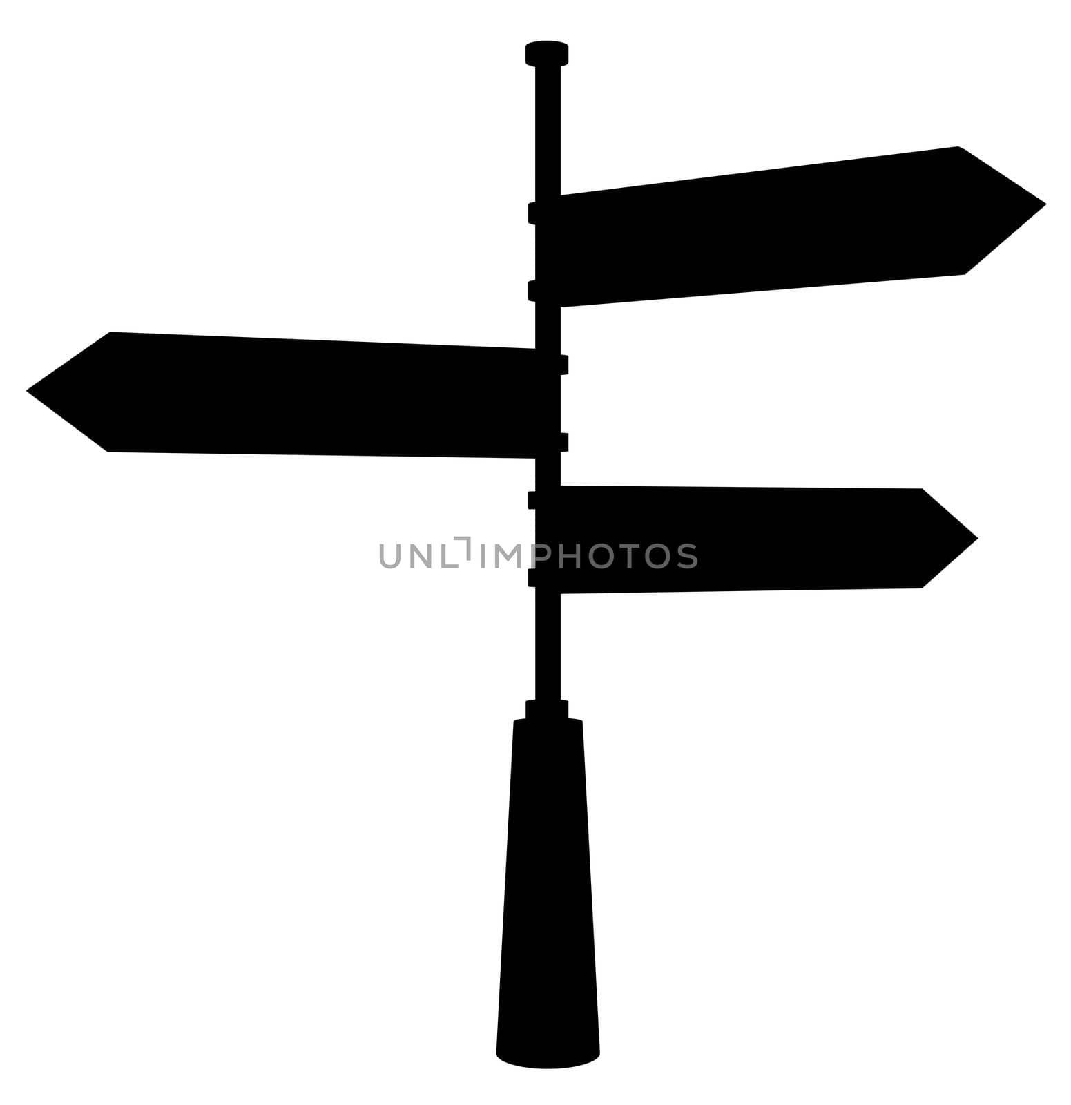 Illustrated silhouette of a signpost