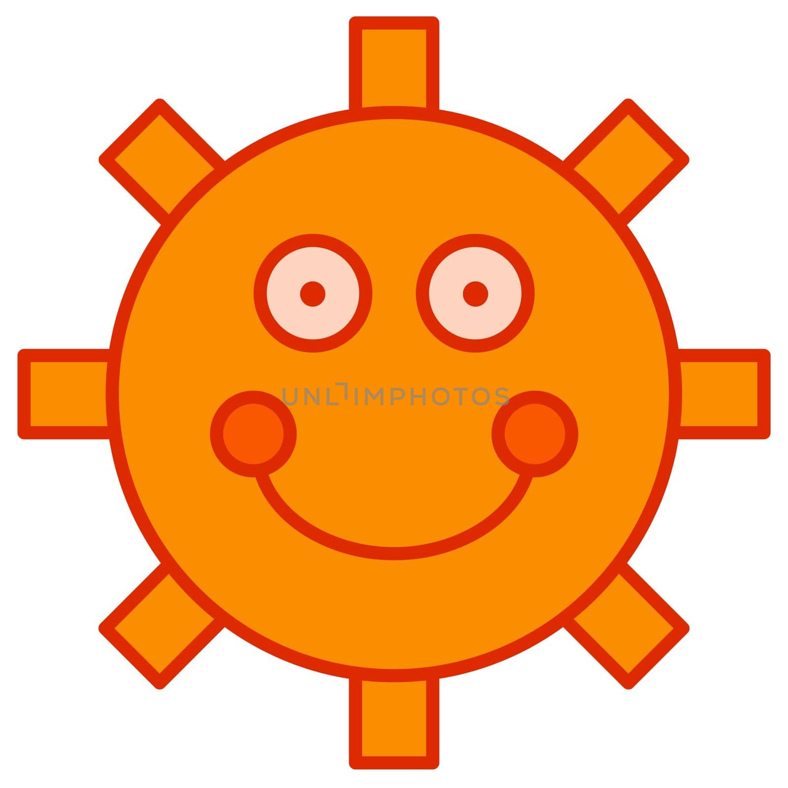 Illustration of a simplistic cartoon sun