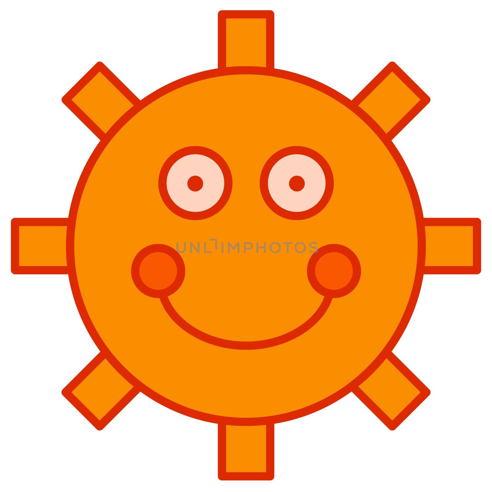 Illustration of a simplistic cartoon sun