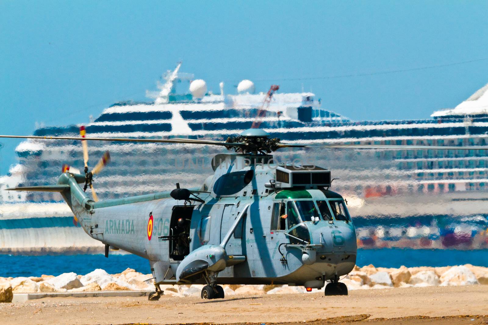 MALAGA, SPAIN-MAY 28: Helicopter Westland SH-3D/W Seaking of the Spanish Navy taking part in an exhibition on the day of the spanish army forces on May 28, 2011, in Malaga, Spain