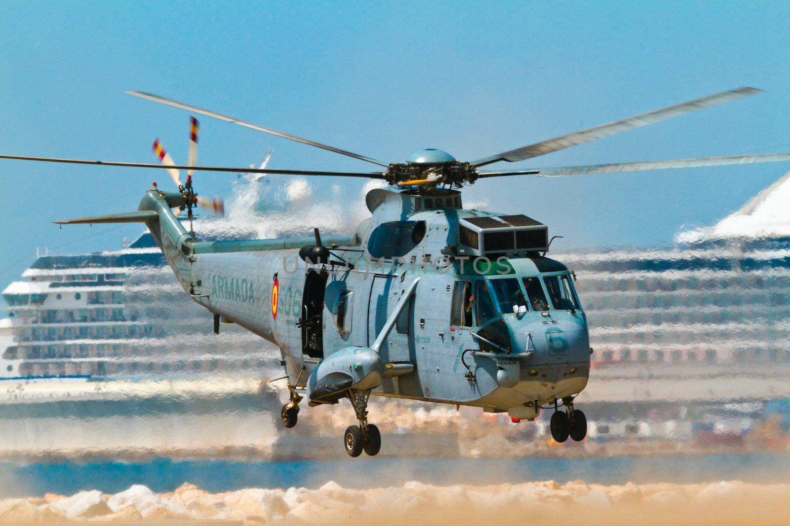 MALAGA, SPAIN-MAY 28: Helicopter Westland SH-3D/W Seaking of the Spanish Navy taking part in an exhibition on the day of the spanish army forces on May 28, 2011, in Malaga, Spain