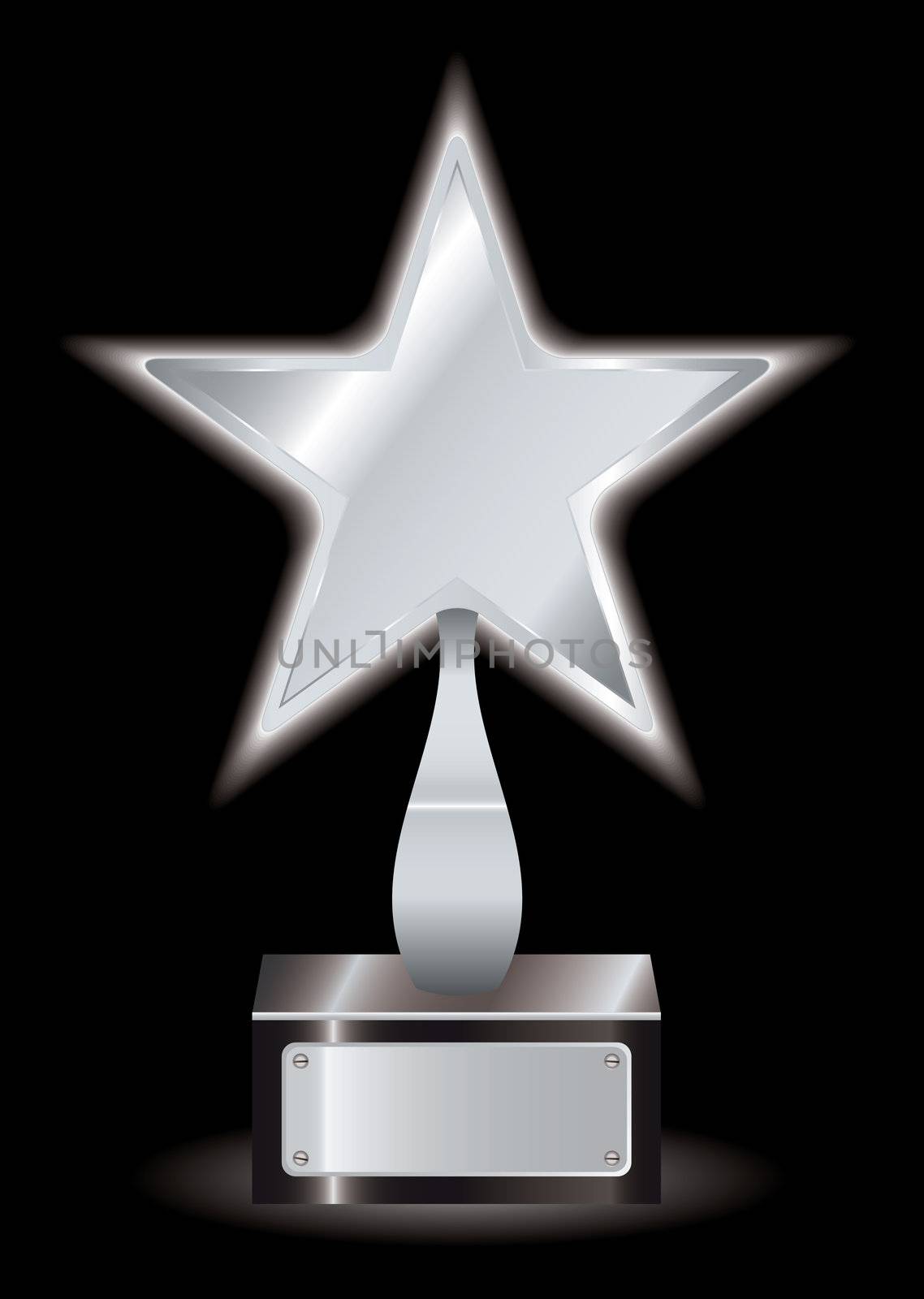 Silver star award trophy by nicemonkey