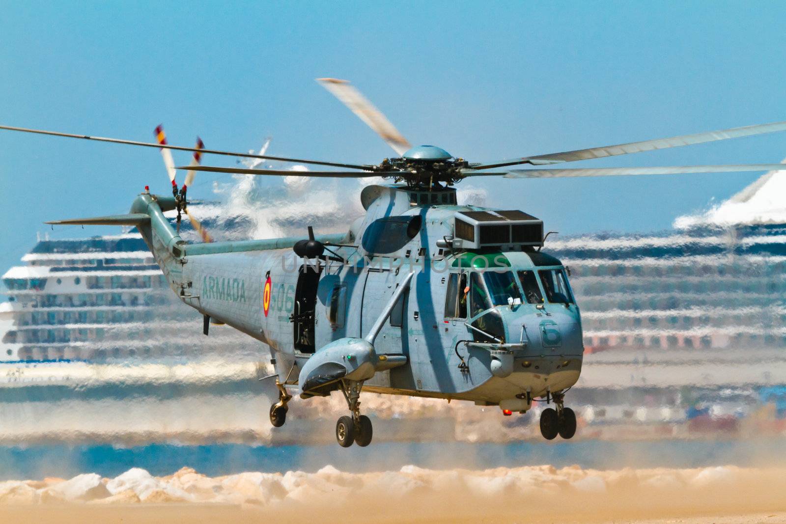 MALAGA, SPAIN-MAY 28: Helicopter Westland SH-3D/W Seaking of the Spanish Navy taking part in an exhibition on the day of the spanish army forces on May 28, 2011, in Malaga, Spain