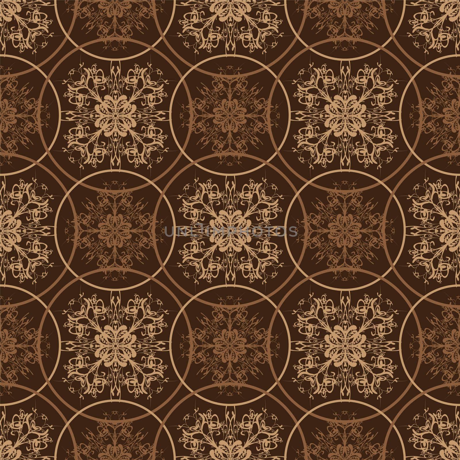 Retro brown floral pattern by nicemonkey