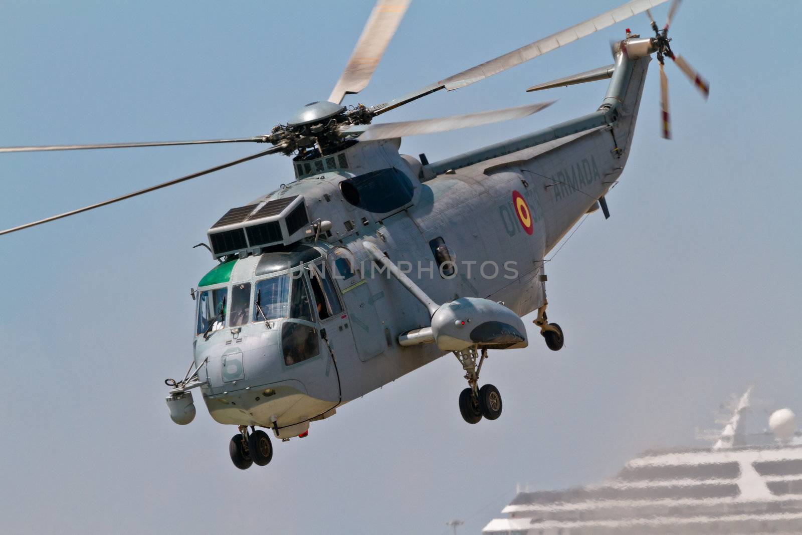 MALAGA, SPAIN-MAY 28: Helicopter Westland SH-3D/W Seaking of the Spanish Navy taking part in an exhibition on the day of the spanish army forces on May 28, 2011, in Malaga, Spain
