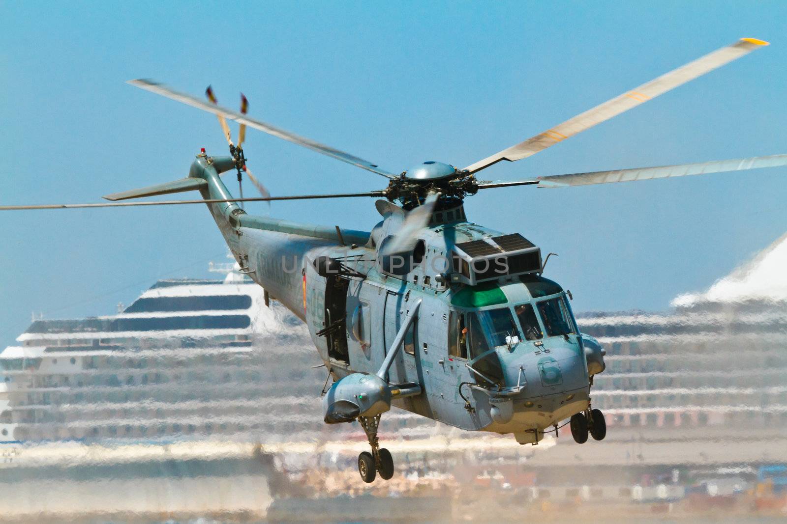 MALAGA, SPAIN-MAY 28: Helicopter Westland SH-3D/W Seaking of the Spanish Navy taking part in an exhibition on the day of the spanish army forces on May 28, 2011, in Malaga, Spain