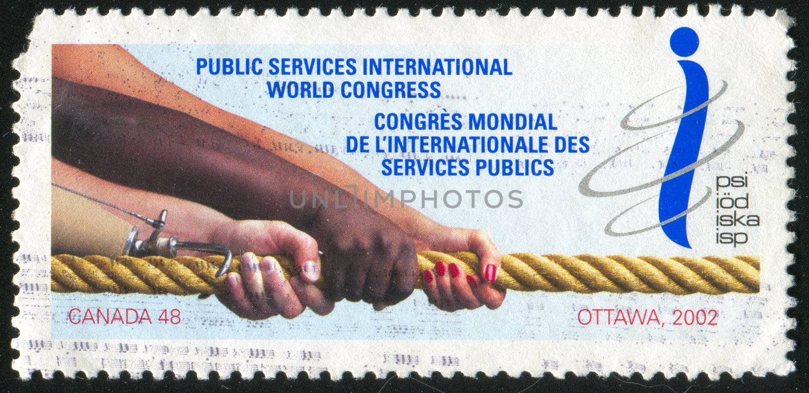 CANADA - CIRCA 2002: stamp printed by Canada, shows Public Services International World Congress, Ottawa, circa 2002
